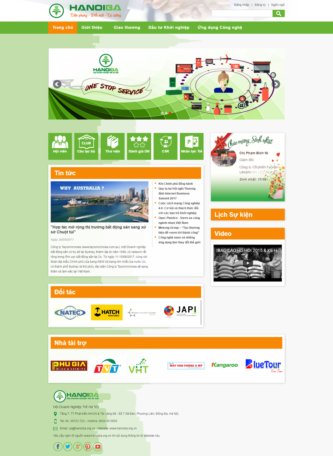 Thiết kế website hội doanh nghiệp trẻ Hà Nội đẹp SEO tốt